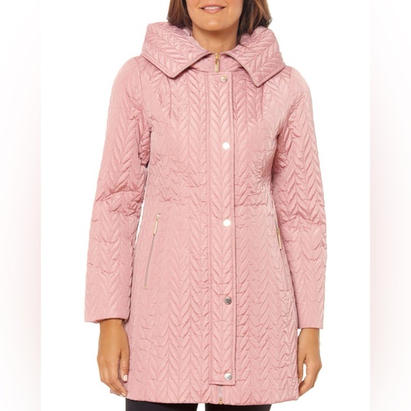 Kate Spade Skirted Quilted Jacket Coat in Pink Size Large - Picture 1 of 4